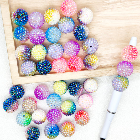 Chunky 20mm AB Rhinestone Gradient Acrylic Rhinestone Acrylic Bubblegum Bead