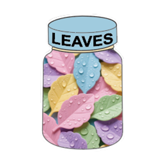 Colored Leaf Jar Print Focal