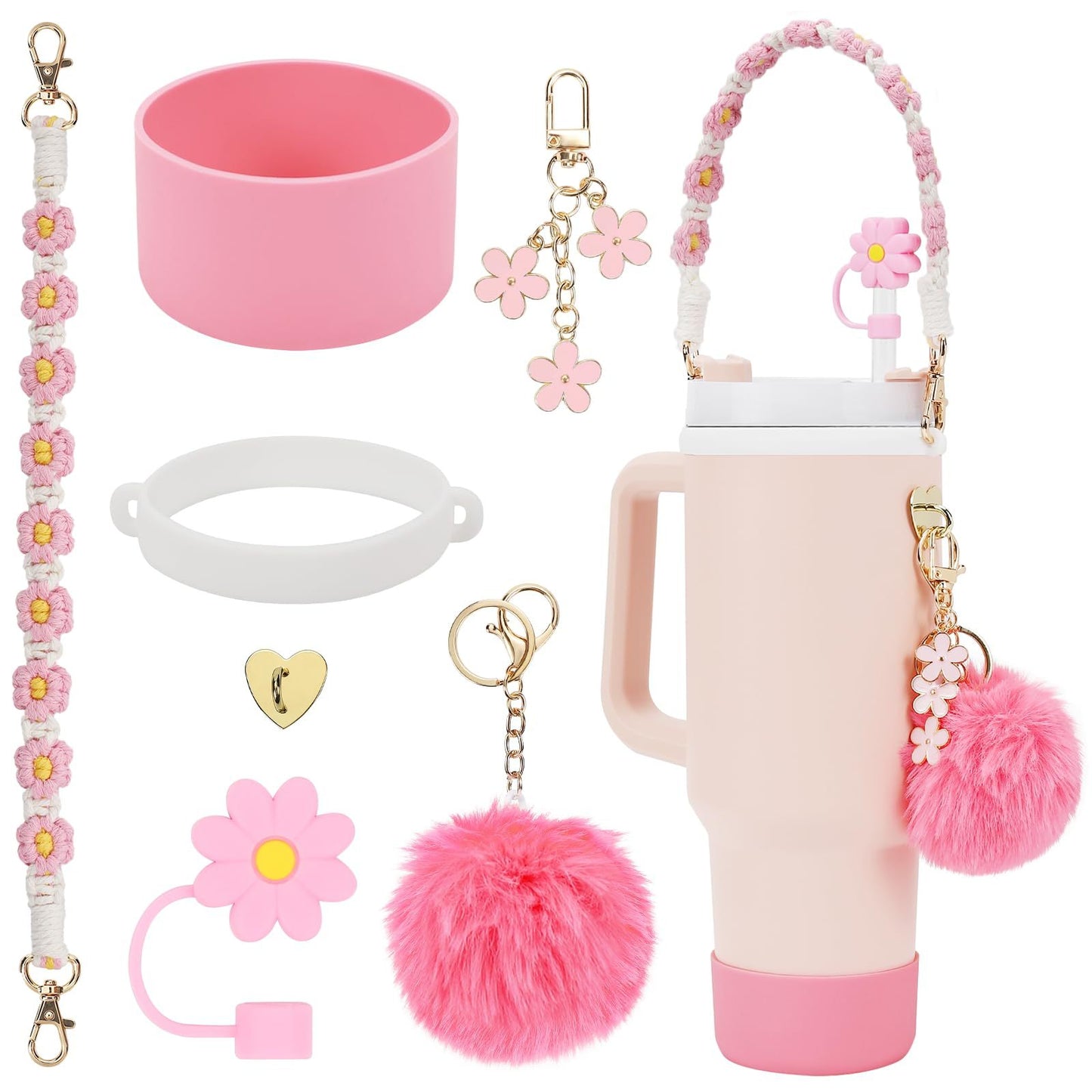 Cup Charm Set,Cup Accessories,Water Bottle Handle Strap