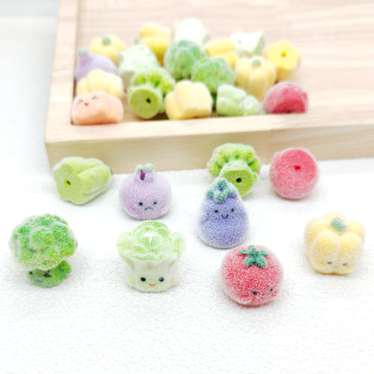 Vegetable Flocked Acrylic Beads Assorted,for Pen Beadable