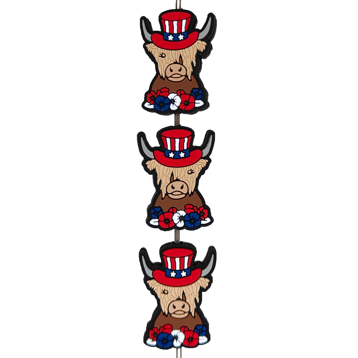 Patriotic Highland Cow Focal