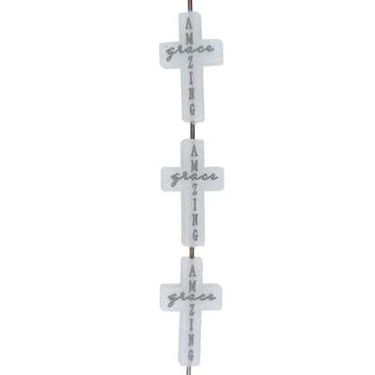 Amazing Grace Cross Glitter Silicone Focal Beads