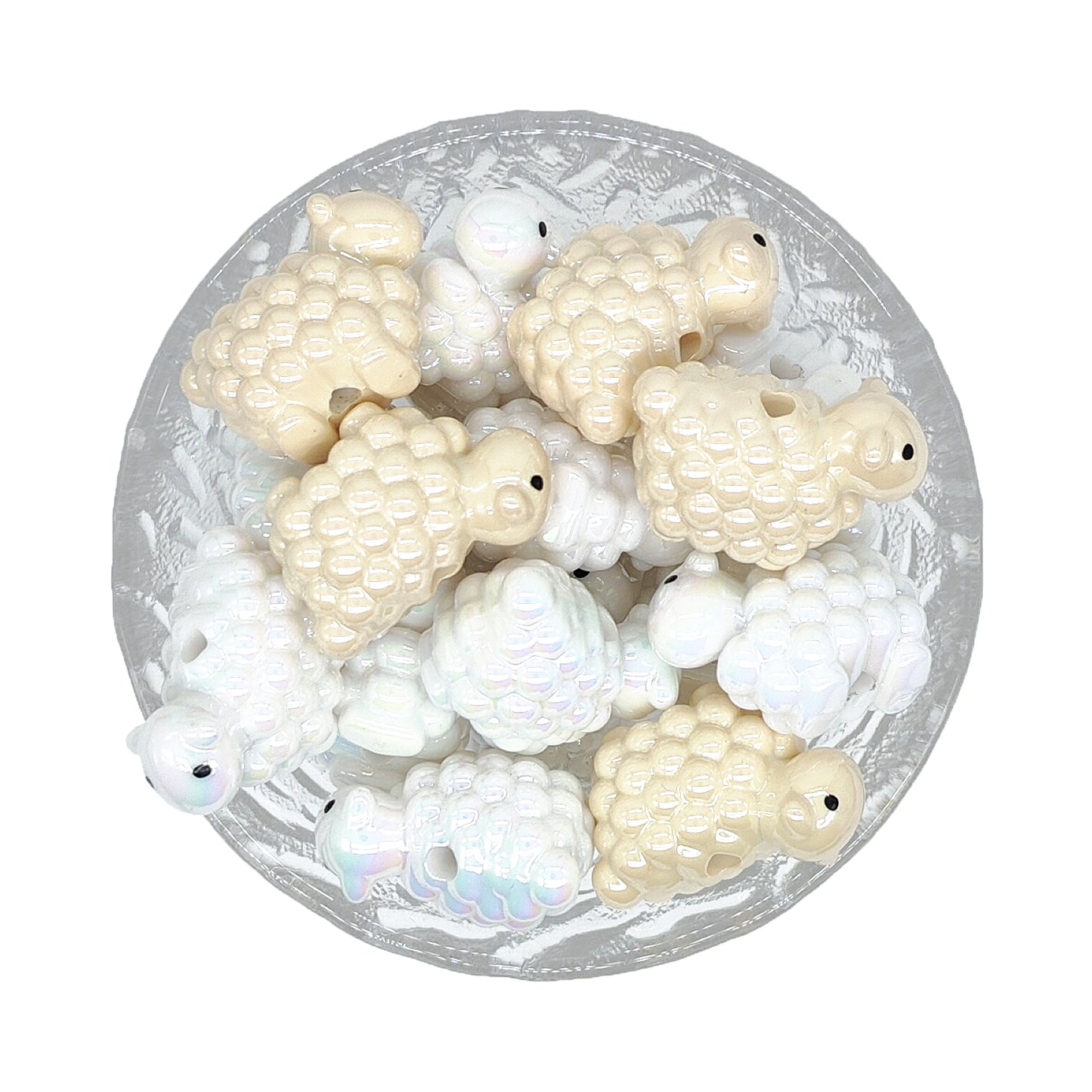 UV Sheep Focal Beads, Acrylic Bubblegum Beads