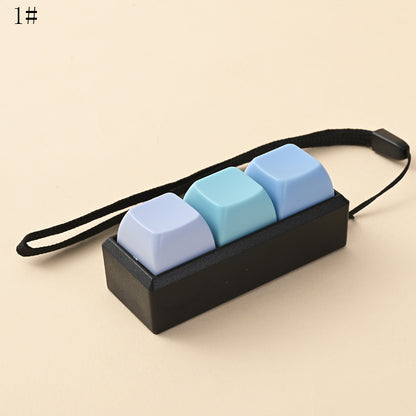 Keyboard Keychain 3-in-1 Button Finger Clicker Toys, Stress Relief Fidget Toys