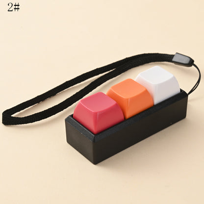 Keyboard Keychain 3-in-1 Button Finger Clicker Toys, Stress Relief Fidget Toys