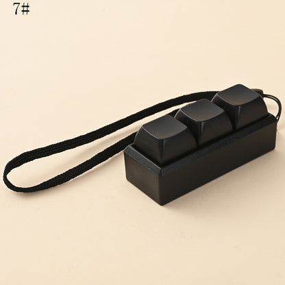 Keyboard Keychain 3-in-1 Button Finger Clicker Toys, Stress Relief Fidget Toys