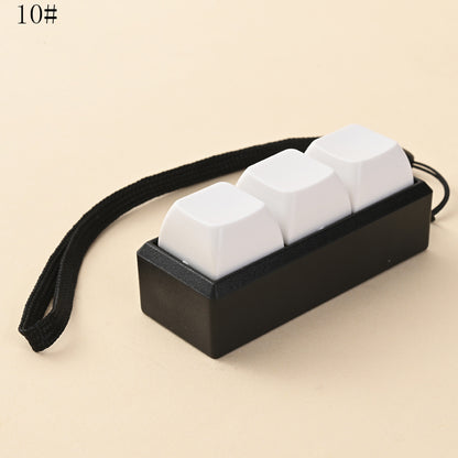 Keyboard Keychain 3-in-1 Button Finger Clicker Toys, Stress Relief Fidget Toys