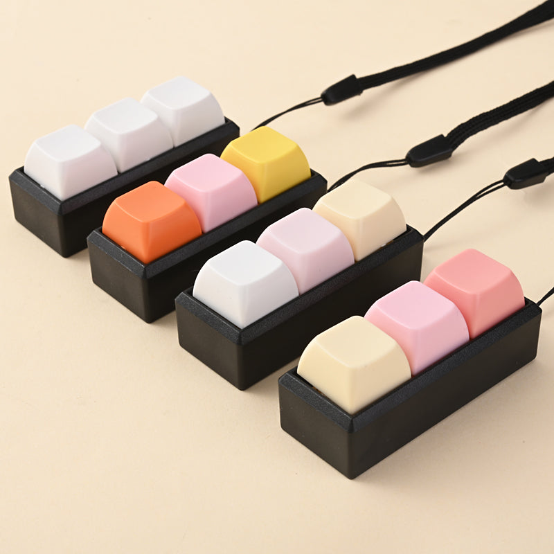 Keyboard Keychain 3-in-1 Button Finger Clicker Toys, Stress Relief Fidget Toys