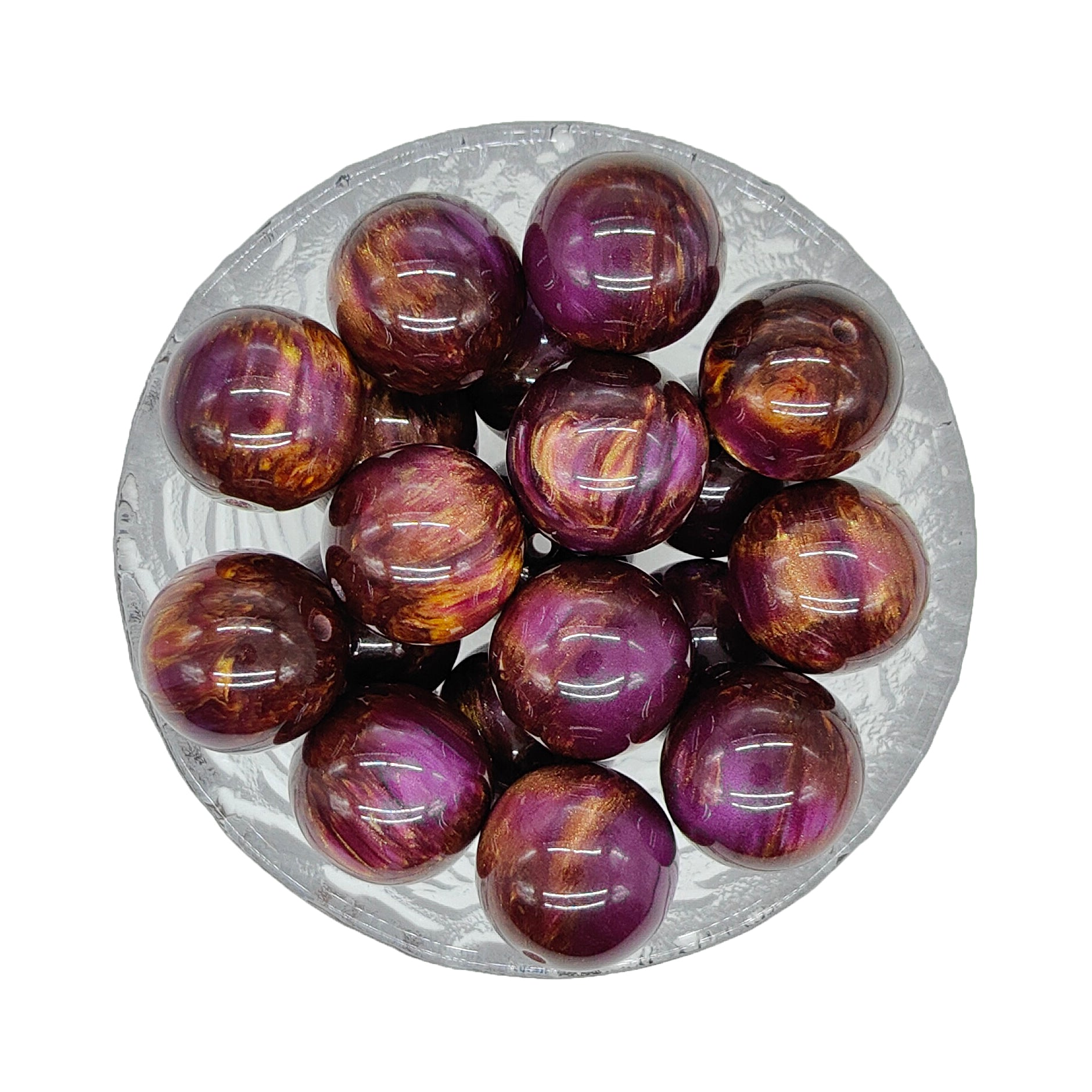 20mm Dark Purple Jelly Chunky Bubblegum Acrylic Beads