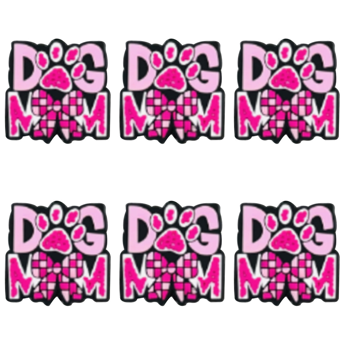 Dog Mom Checked Bow Focal