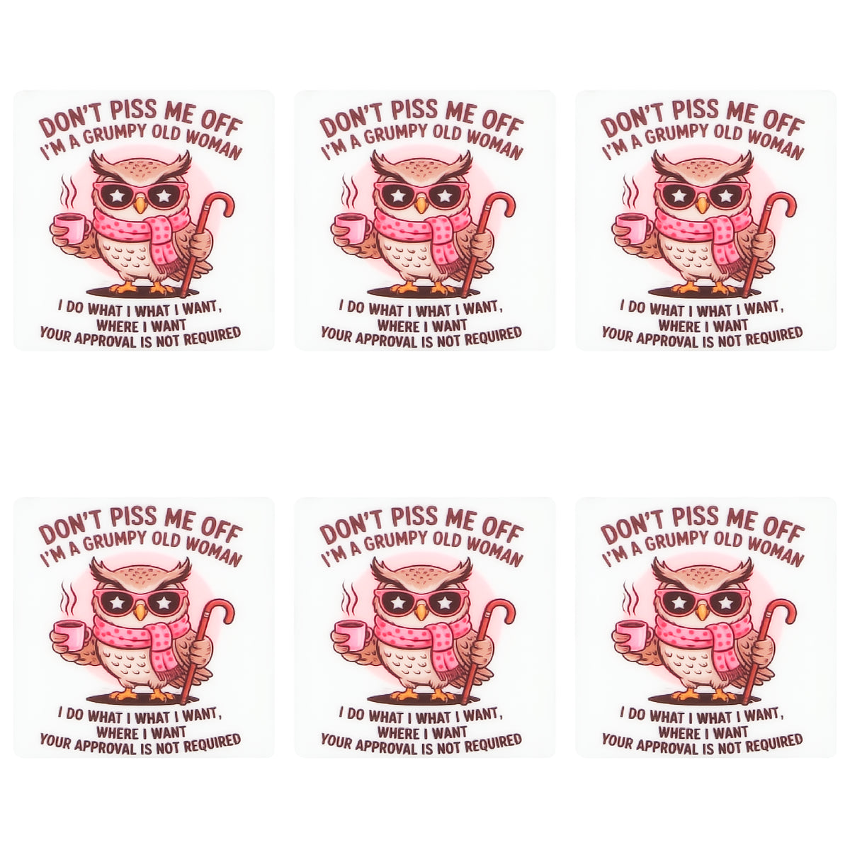 Don'T Piss Me Off Owl Square Print Focal