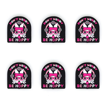 Don't Worry Be Hoppy Easter Silicone Focal Beads