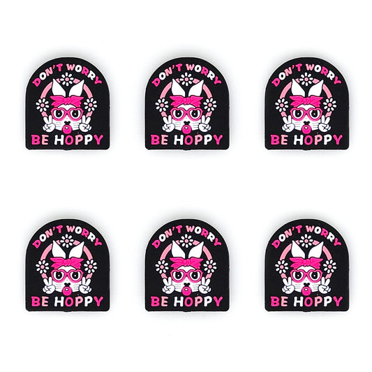 Don't Worry Be Hoppy Easter Silicone Focal Beads