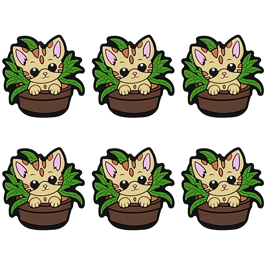 Cat in Potted Plant Focal