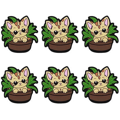 Cat in Potted Plant Focal