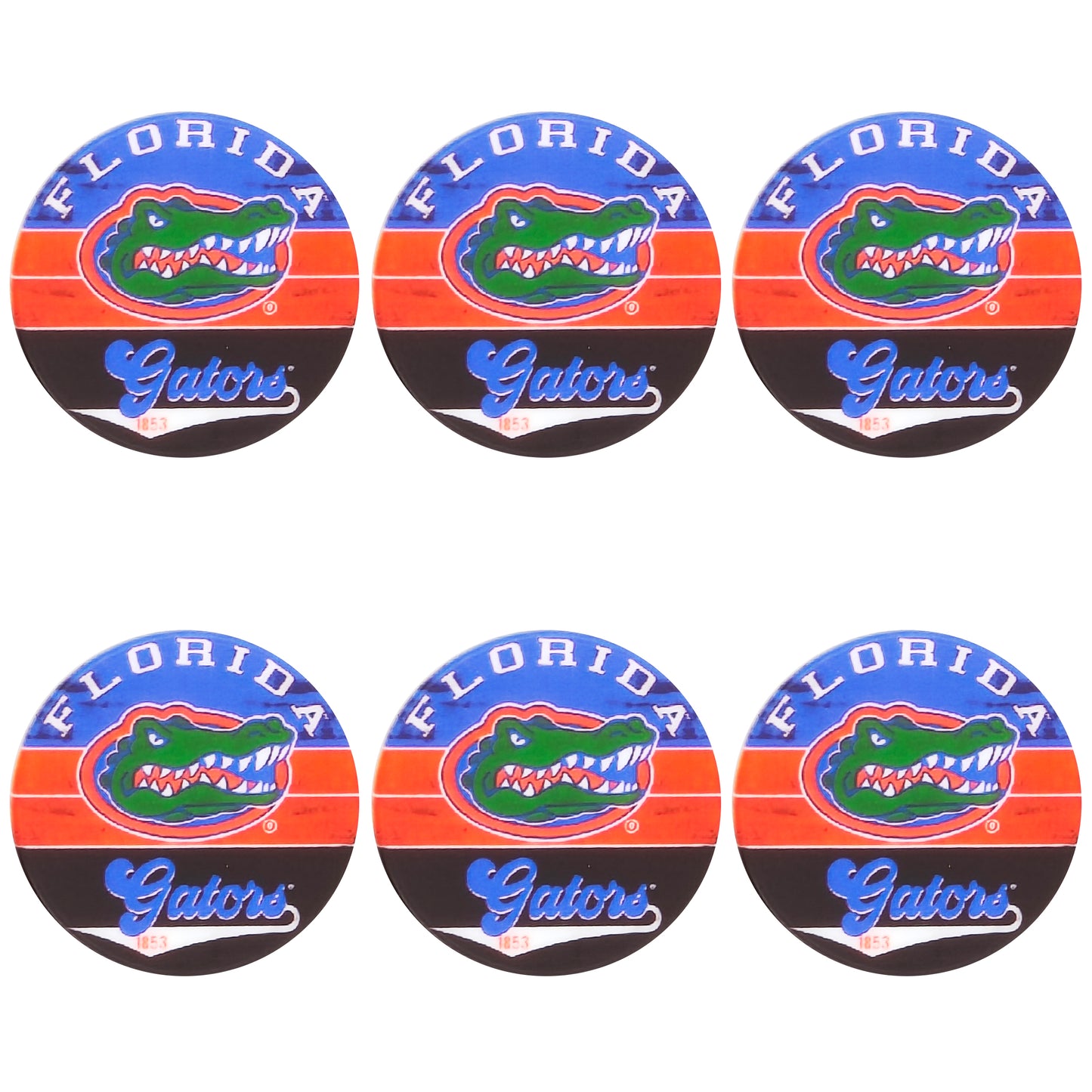 New Flat Round Print Silicone College Football Team Focal Beads