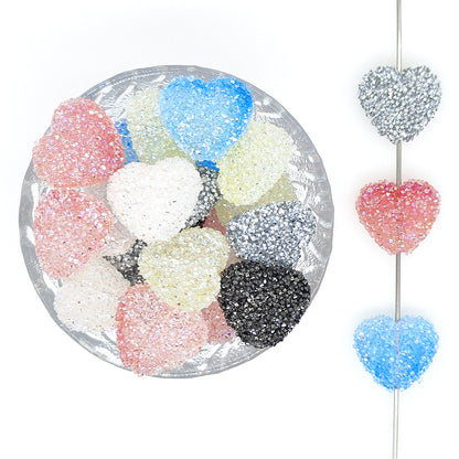 Mix Heart Rhinestone Sugar Acrylic Beads