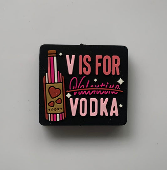 V Is For Valentine Vodka Silicone Focal Beads