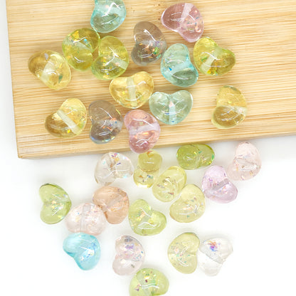 Chunky Heart Sequi Bubblegum Acrylic Beads