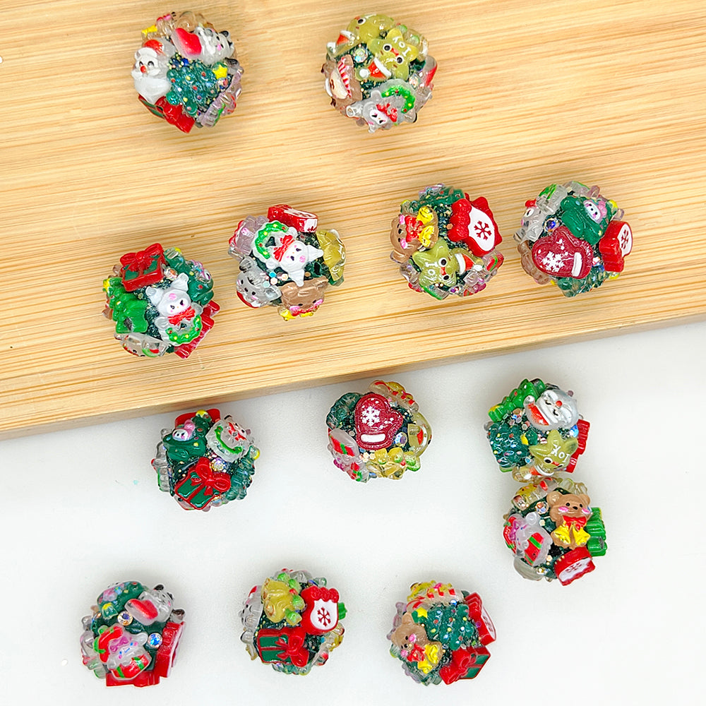 Christmas Fancy Polymer Clay Beads,Pen Charm Beads