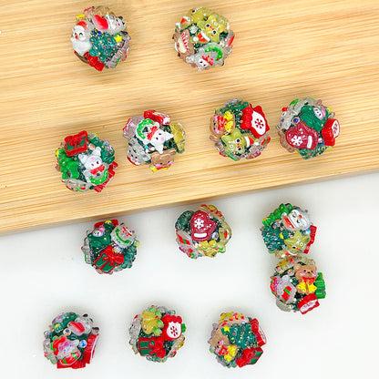 Christmas Fancy Polymer Clay Beads,Pen Charm Beads