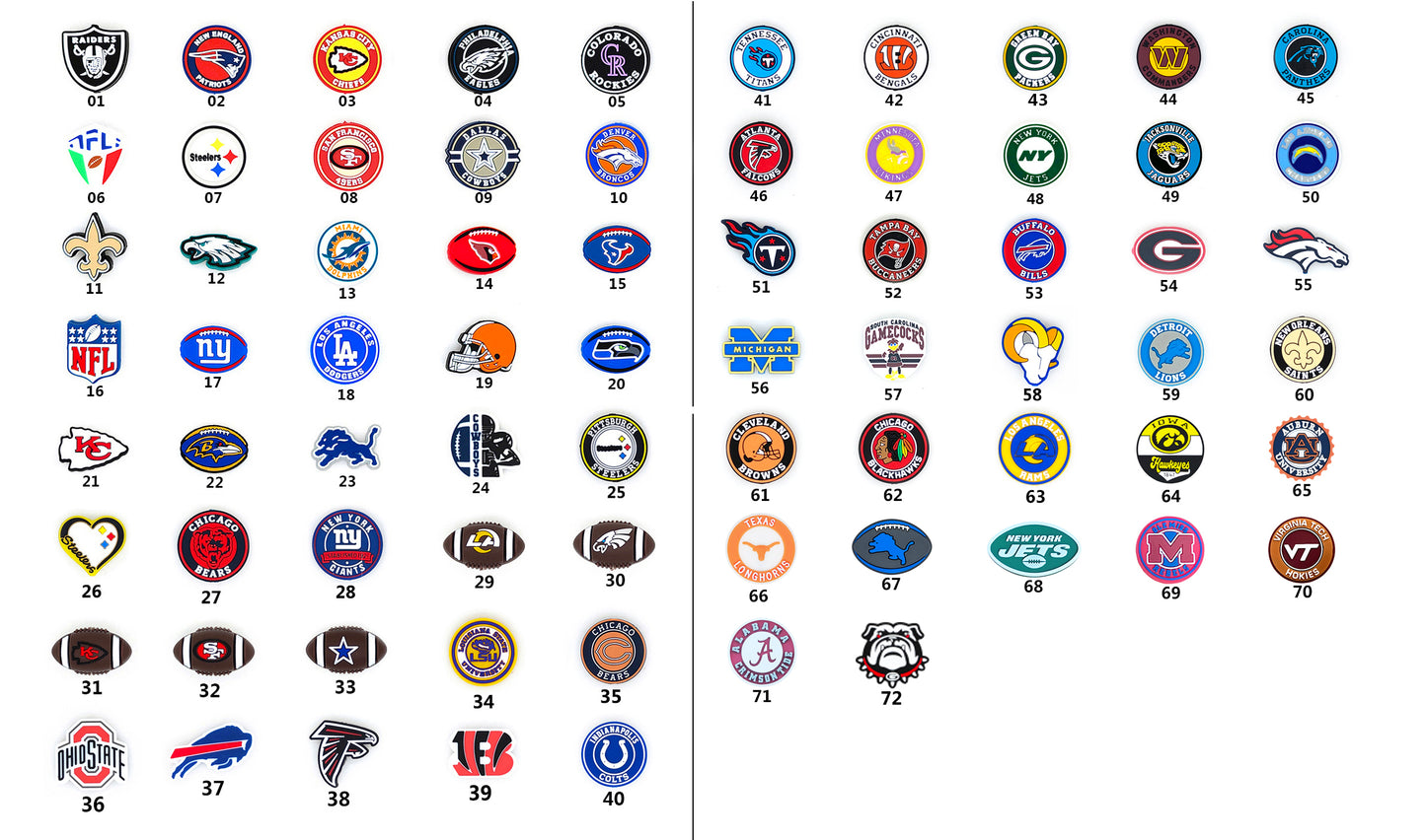 Football Team Focal Silicone Beads