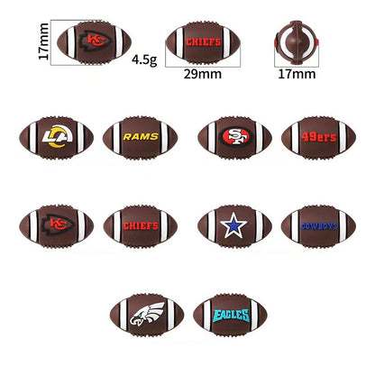 Football Team Focal Silicone Beads