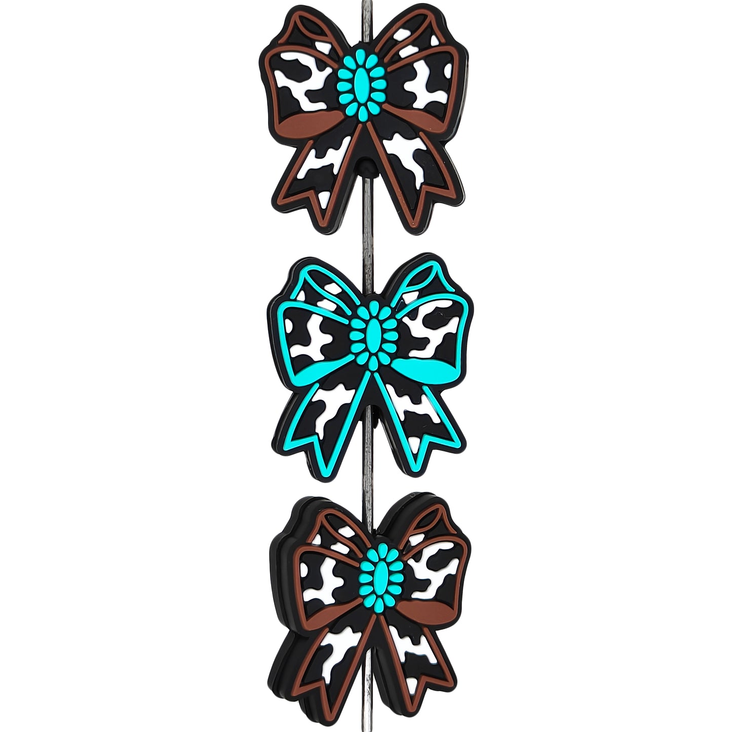 Western Turquoise Cow Bow Focal
