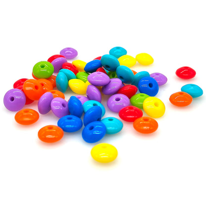 12*7mm Liquid Lentil Beads,Rondelle Beads,Mixed Color Silicone Beads