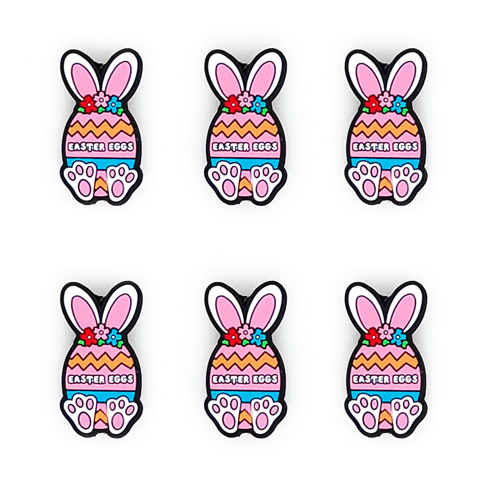 Easter Rabbit Eggs Silicone Focal Beads