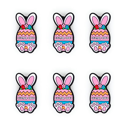 Easter Rabbit Eggs Silicone Focal Beads