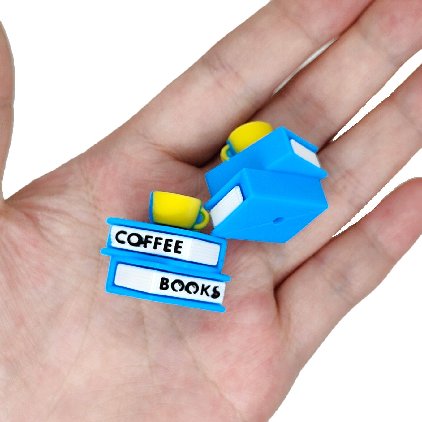 3D Coffee Book Silicone Focal Beads