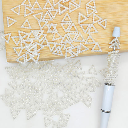 100Pcs 12mm Triangle Faux Pearl Acrylic Spacers
