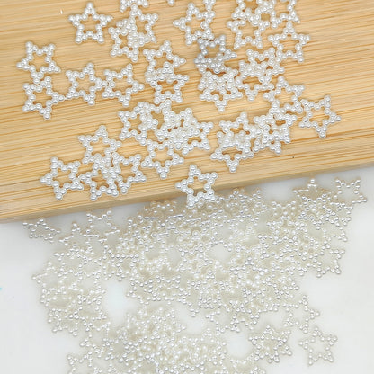100Pcs 12mm Star Faux Pearl Acrylic Spacers