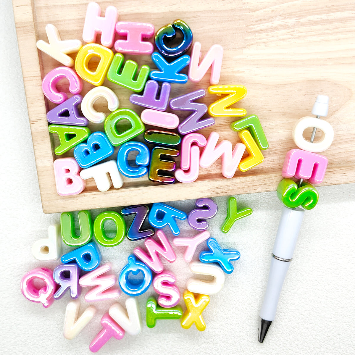 Assorted Color Letter Beads,Acrylic Alphabet Beads,Horizontal Hole ...