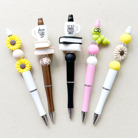 5 Sets Book Sunflower Beadable Pen DIY Kit