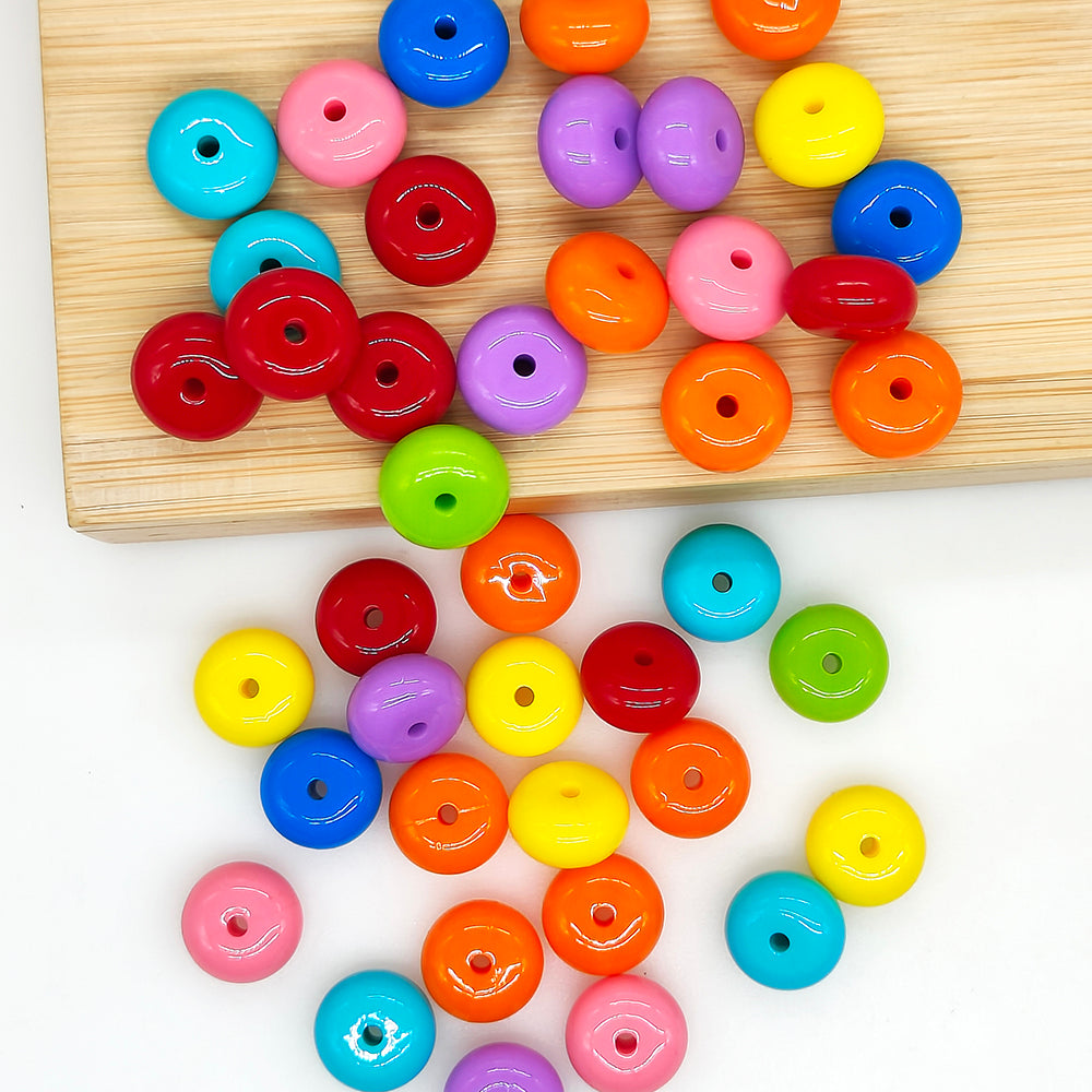 14mm Liquid Abacus Rainbow Mixed Color Silicone Beads,Spacer Beads
