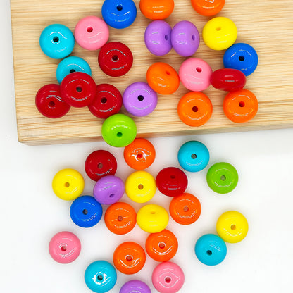 14mm Liquid Abacus Rainbow Mixed Color Silicone Beads,Spacer Beads