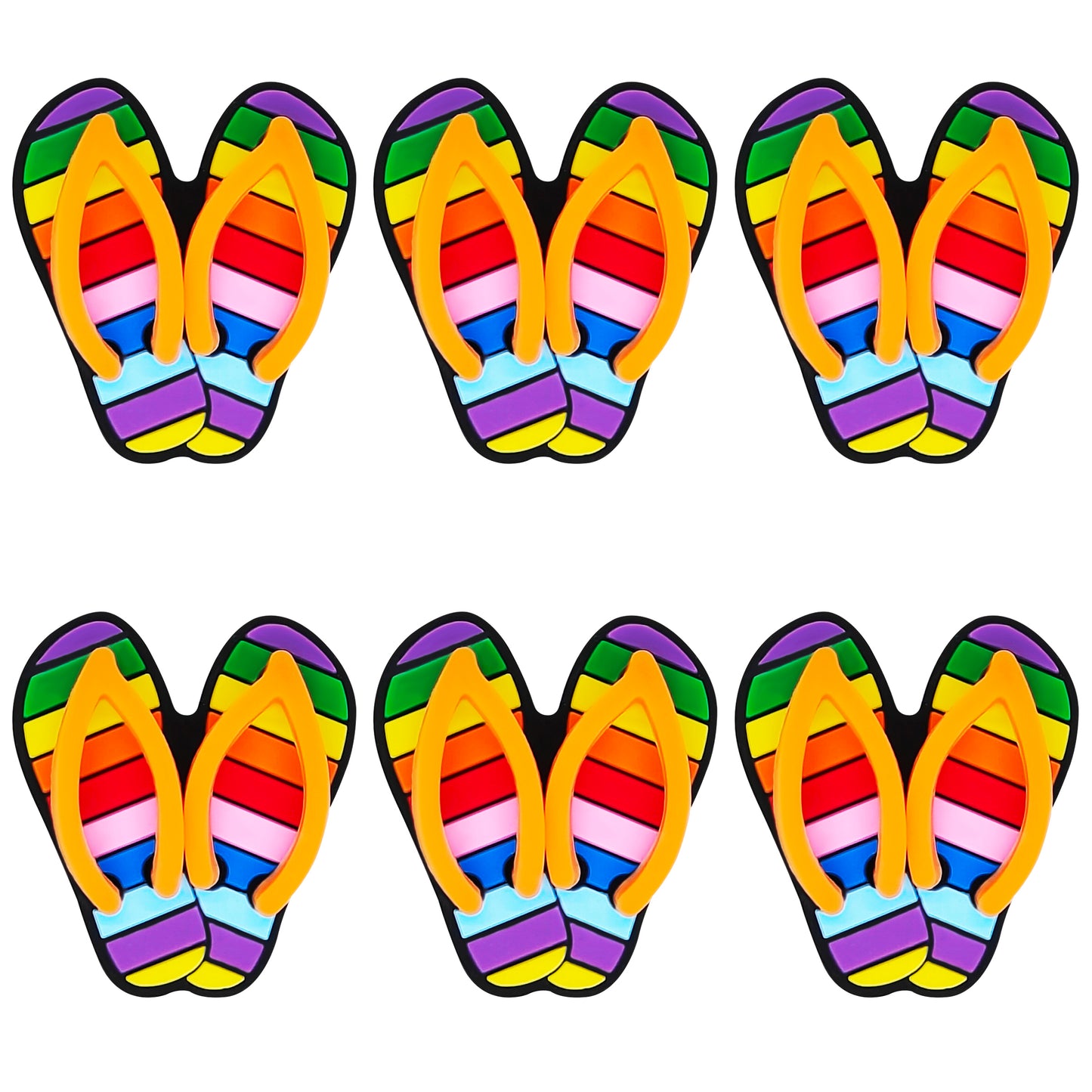 3D Rainbow Flip Flops Focal