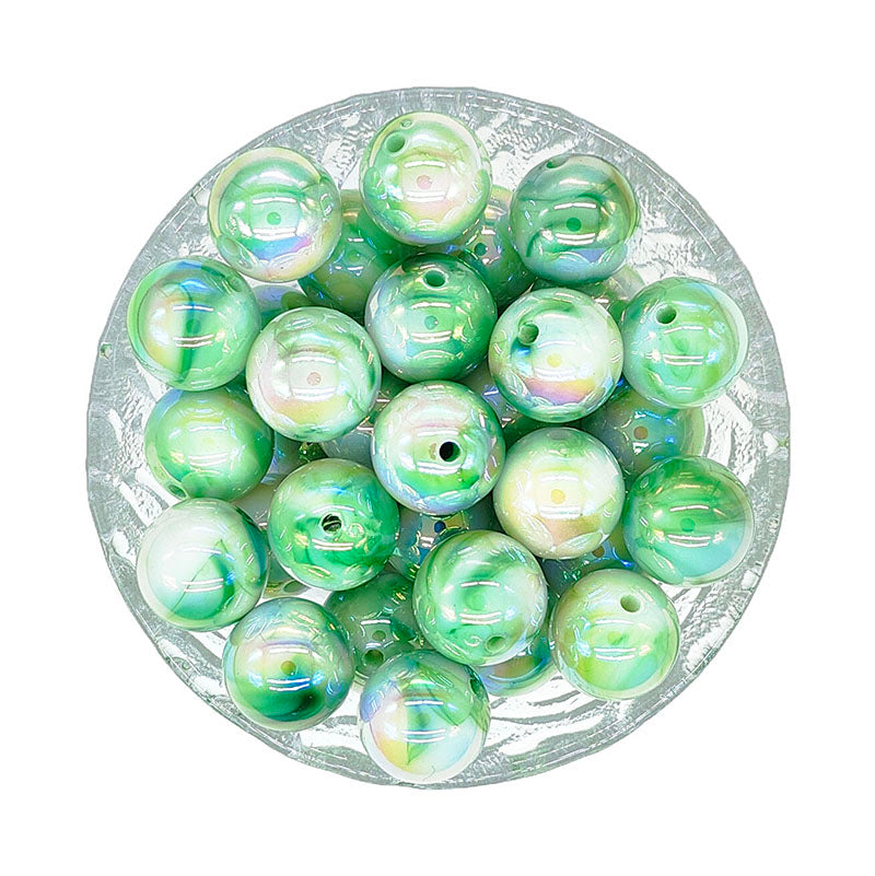 16mm Round Marble Shimmer Acrylic Beads