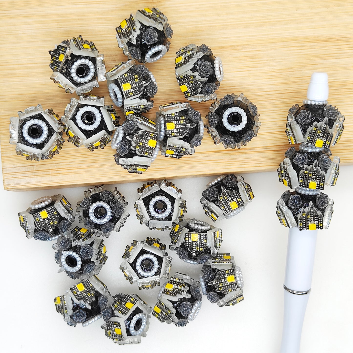 Fancy Acrylic Haunted House Focal Beads,Pen Beads