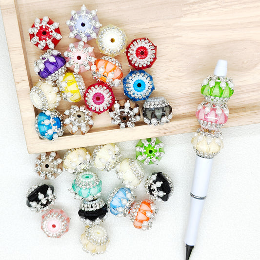 Fancy Crystal Pearl Gem Rhinestone Acrylic Beads DIY Beaded Pen