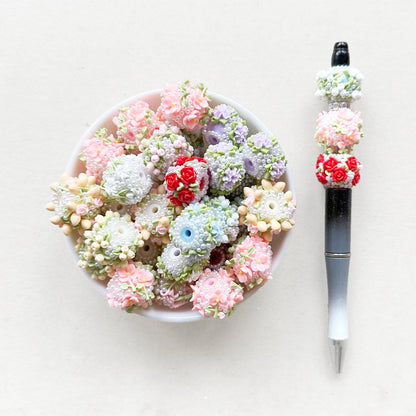 Fancy Pearl Floral Assorted Beads,Mix Flower Ball