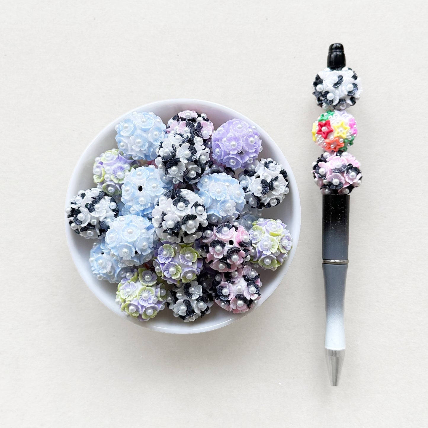 Fancy Pearl Floral Beads,Flower Ball,20mm Acrylic Ball