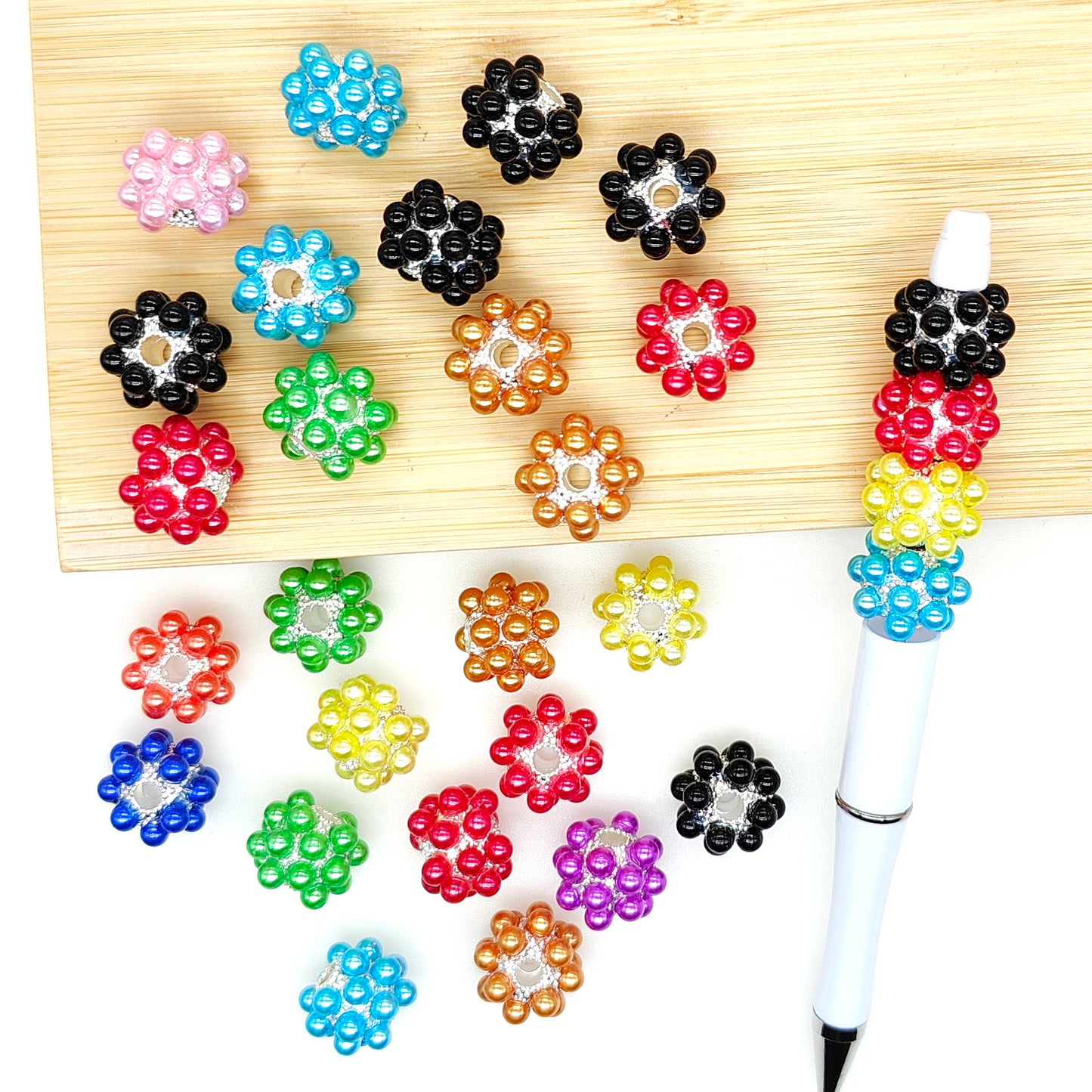 Fancy Pearl Metal Beads,Pen Focal Beads