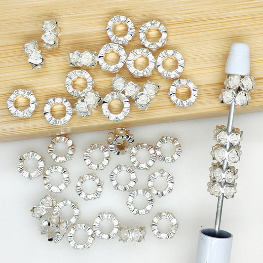 Fancy Spacer,Heart Rhinestone Metal Spacers 10mm