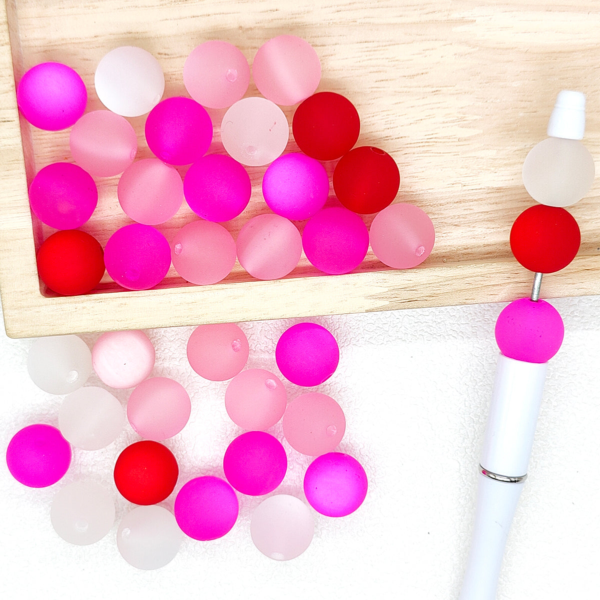 Frosted Acrylic Valentines Day 16mm Assorted Color Gumball Beads