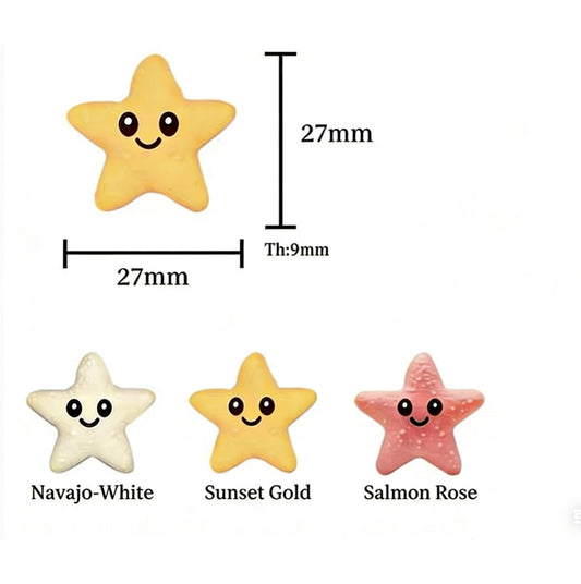 3D Smiley Star Focal Beads