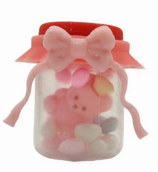 3D Silicone Bow Jar Focal Shaker Beads With Small Stone Inside