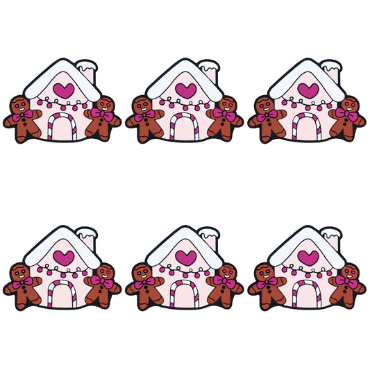 Gingerbread Man Bow & Pink House Focal